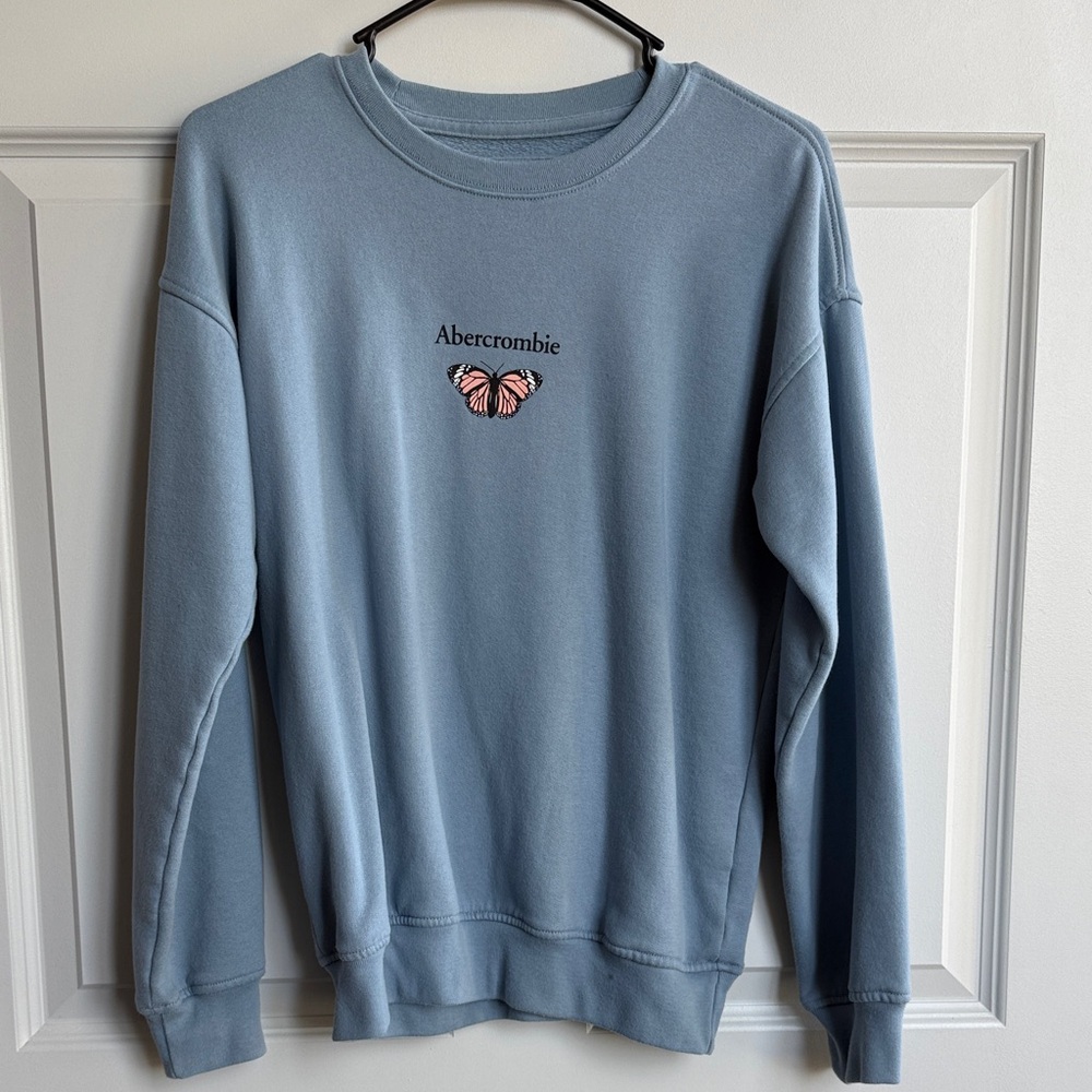 Kids size 13/14 Abercrombie Light Blue Crew Neck